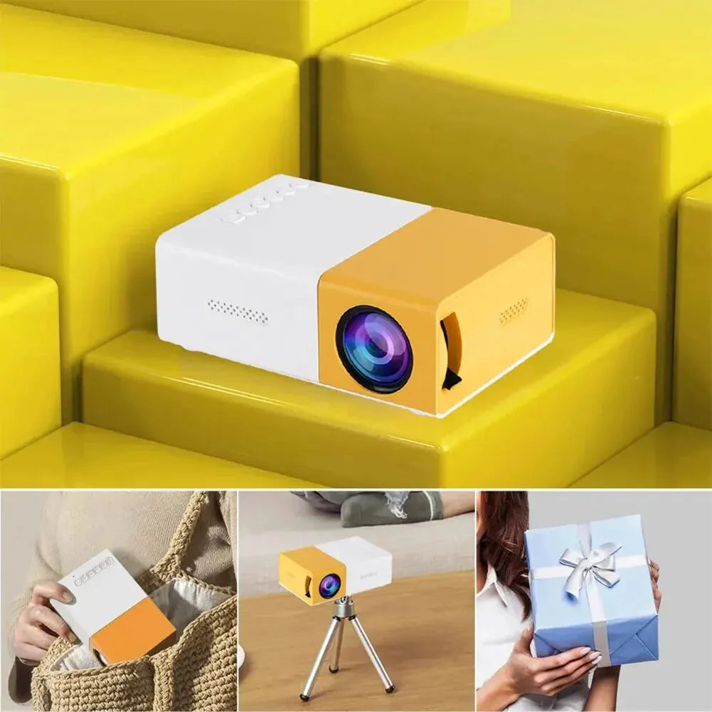 Mini Projector, Wifi Projector Support 1080P Portable Movie Projector, Phone Can Connect to Movie Wirelessly, Compatible with Smartphone/ Tablet/ Laptop/ TV Stick/ USB Drive